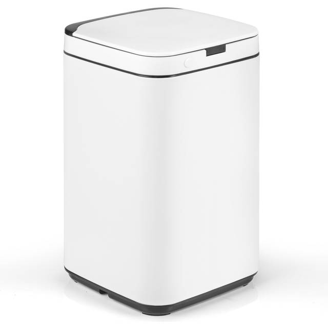 Costway 13L Intelligent Touchless Trash Can-White, White