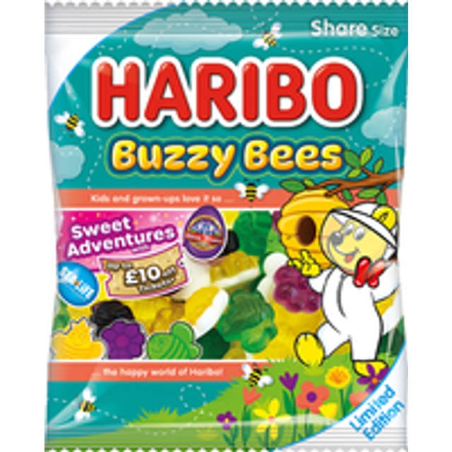 HARIBO Buzzy Bees Fruit Flavour Jelly & Foam Sweets Sharing Bag 160g