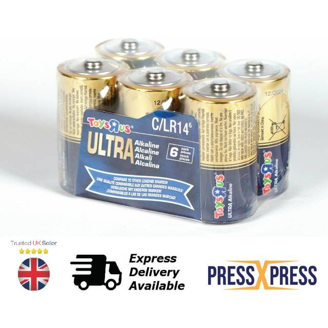 6 x c size batteries ultra alkaline lr14 gp batteries 1.5v 0% mercury fast uk
