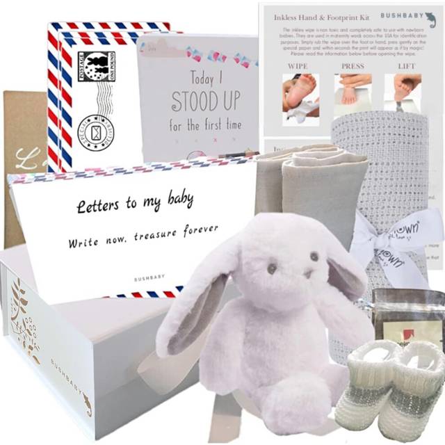 Baby Gift Set - New Baby Hampers Unisex in Keepsake Box with Unique Baby Gifts - Baby Boy Girl Gift Newborn - Mum to be - New Mum Baby Hamper Basket -