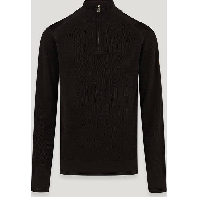 Belstaff Guide Cotton-Fleece Quarter-Zip Jumper - XXL - Black