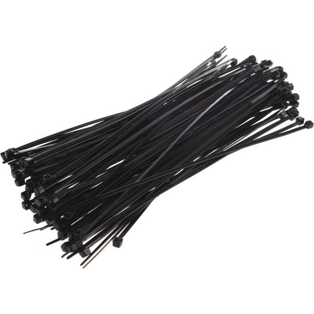 "(R) 8"" Plastic Cable Zip Ties 100-Pack (Black)"