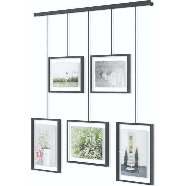 "Umbra Exhibit Picture Frame Gallery Set, Adjustable Collage Display for 5 Photos, Prints, Artwork and More, Holds two 4 x 6"" and three 5 x 7"" Photos,"