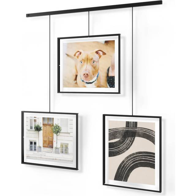 Umbra Exhibit Set of Three 8x10 Picture Frames, Black, metal