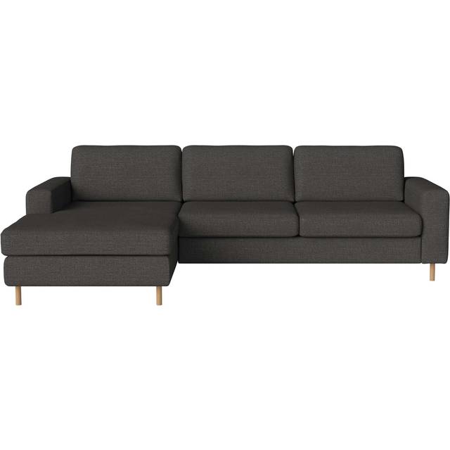 Bolia - Scandinavia 3 Seater Sofa with Chaise Longue Left - dunkelgrau/Vari (70% Polyester, 30% Viskose)/BxHxT 206x80x92cm/Füße Eiche geölt 13cm - dark grey (80.0 x 263.0 x 92.0cm)