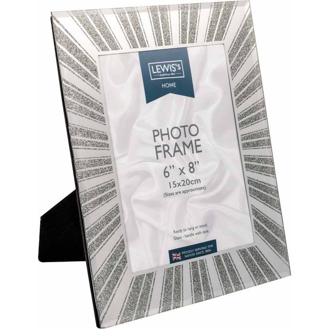Lewis's Starburst Glitter Glass Photo Frame 6 x 8" Silver | TJ Hughes
