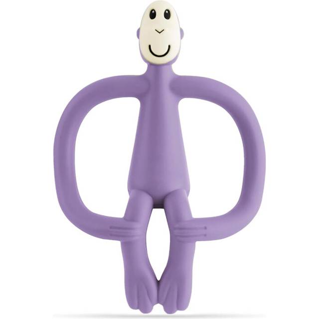 Matchstick Monkey, Original Teether & Gel Applicator, Antimicrobial Silicone Teething Toys for Baby, Easy Free, 3 Months Old+, 10.5 cm, Purple Monkey