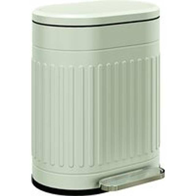 HOMCOM 20 L Pedal Bin, Fingerprint Proof Kitchen Bin with Lid, Metal Rubbish Bin with Removable Inner Bucket, Light Green Aosom UK