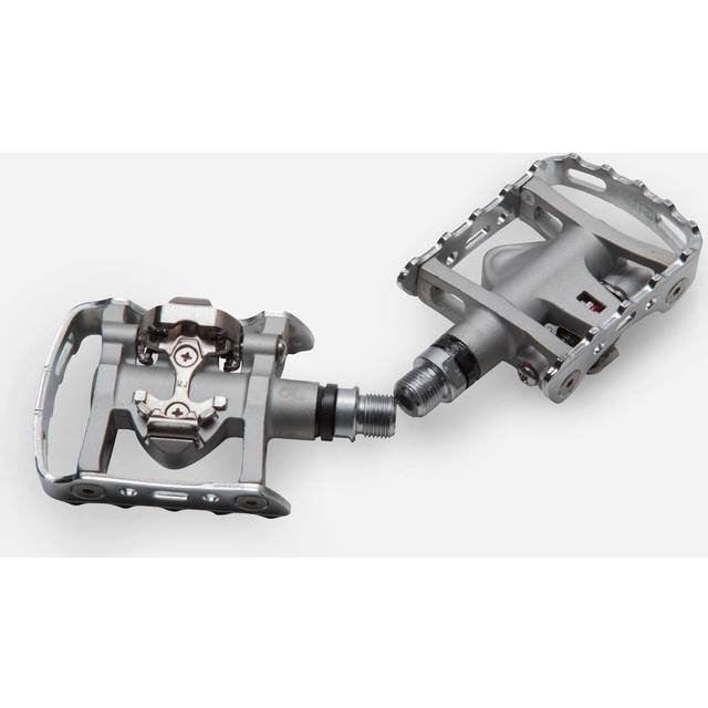 Clipless Flat Aluminium Mountain Bike Pedals M324 SPD - Light Grey