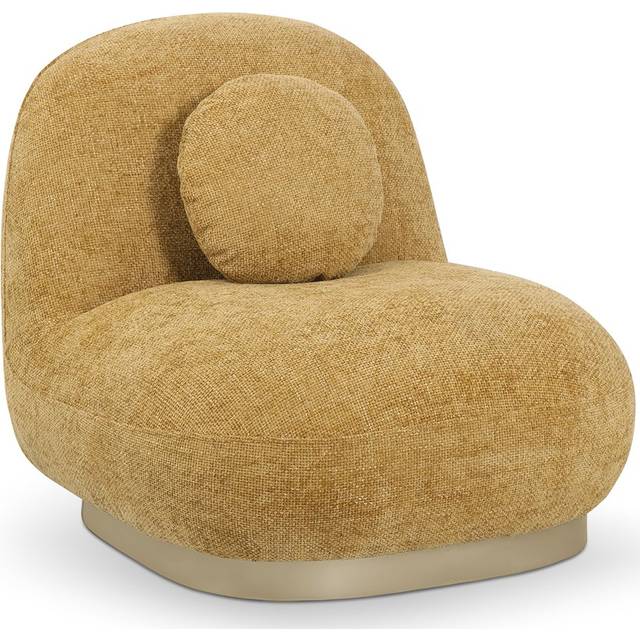 Privatefloor - Curved Contemporary Style Design Armchair Upholstered in Chenille - Larry Mustard