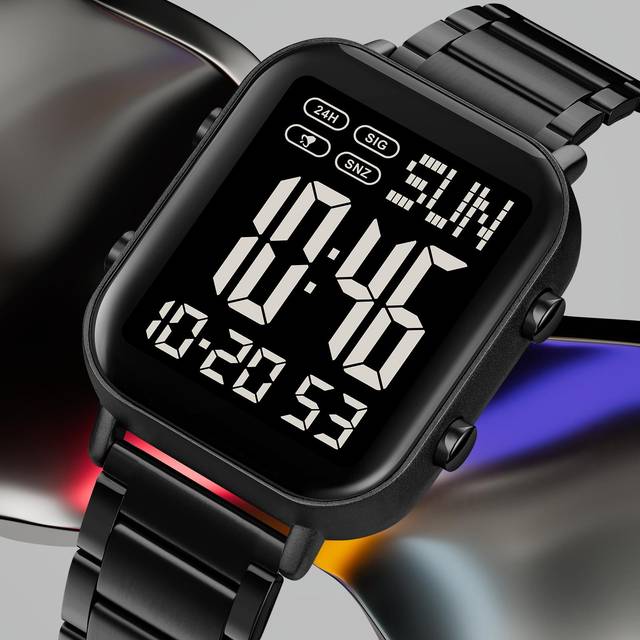 SKMEI Digital Watch for Men Women 30M Waterproof Wrist Watches with Backlight 1/100 Second Black silver