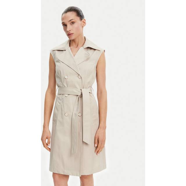 Guess Double-Breasted Trench Dress - Beige - XS