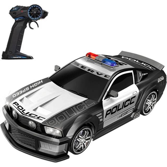 Remote Control Drift Car Remote Control Police Car Large Size Remote Control Car 1/12 2.4GHz Remote 1 battery svart