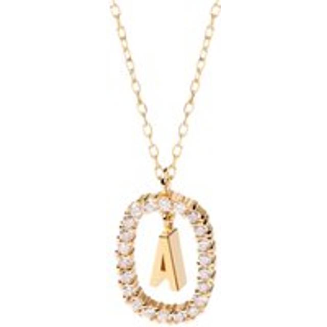 PDPAOLA 18ct Solid Gold Diamond Letter A Necklace