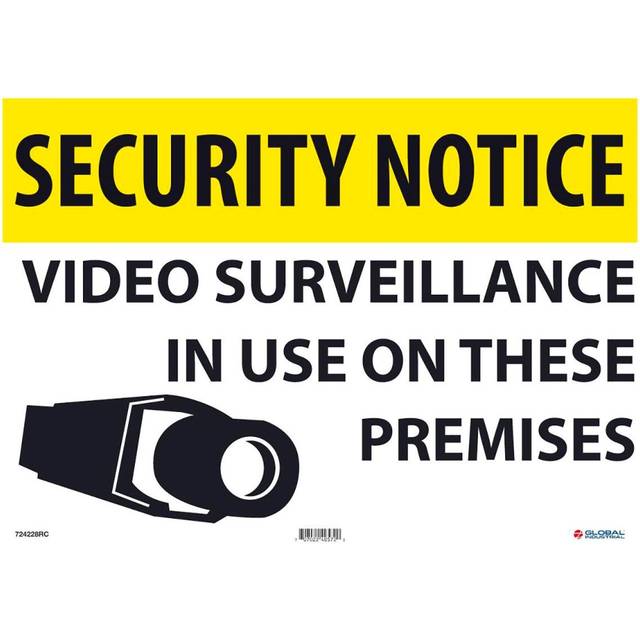 Global Industrial B2332460 Security Notice Video Surveillance in Use Rigid Plastic Sign - 14 x 20 in.