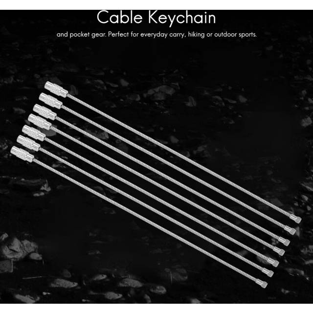 30pcs Stainless Steel Screw Locking Wire Keychain Cable Key Rings Outdoor Accessory