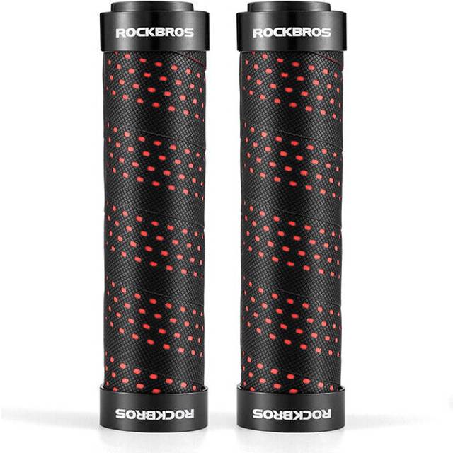 (a-BT 03) Leather MTB Grips With Dust Plug Ultralight Bicycle Handlebar Cover Anti-skid Cozy Bike Handle Alloy Cycling Accessories