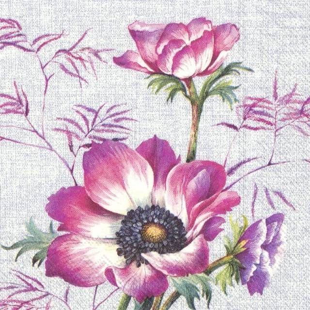 (Cocktail) IHR Spring Ava Violet Printed Paper Party Napkins