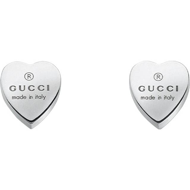 Gucci Trademark Sterling Silver Heart Earrings