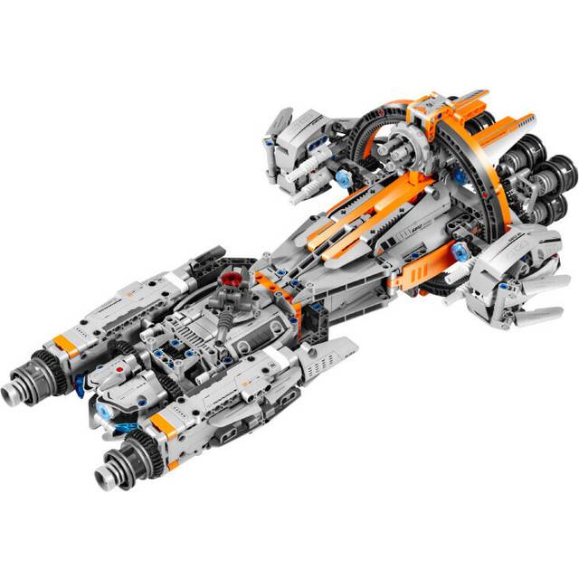 (Starship) High-Tech Spaceship Starship Combat Aircraft Building Block MOC Starfighter Brick Educational Toys For Kids Boys Christmas Gifts