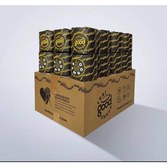 Bamboo Toilet Paper - 24 Rolls 3 Ply 300 Sheets Per Roll