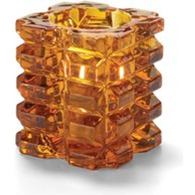 Hollowick Faceted Cube Amber Glass Votive Candle Holder 7.6x8.3cm (1 x 6)