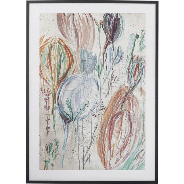 Bloomingville Francine Illustration Med Ramme 52x72 cm Sort Billede