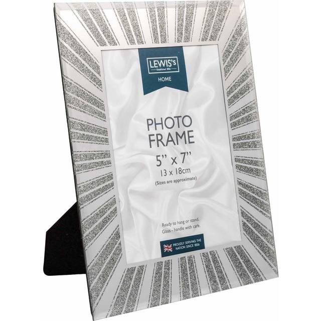 Lewis's Starburst Glitter Glass Photo Frame 5 x 7" Silver | TJ Hughes