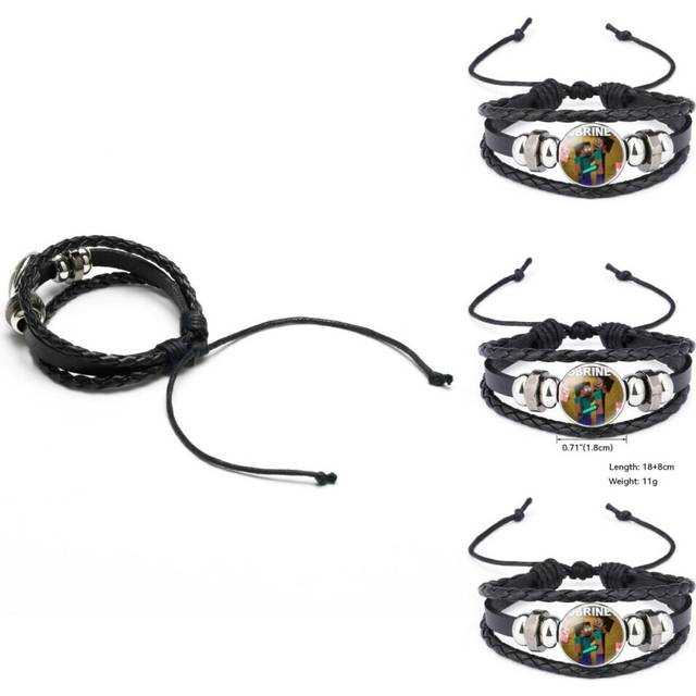 Mixed Trendy Material My World Game Leather Bracelet Unisex Fashion Accessory
