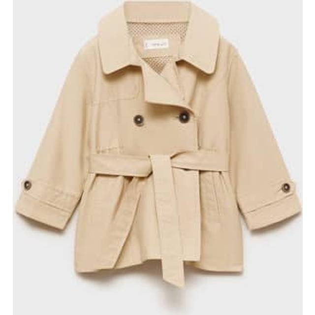 Mango Kids' Trench Coat, Pastel Brown