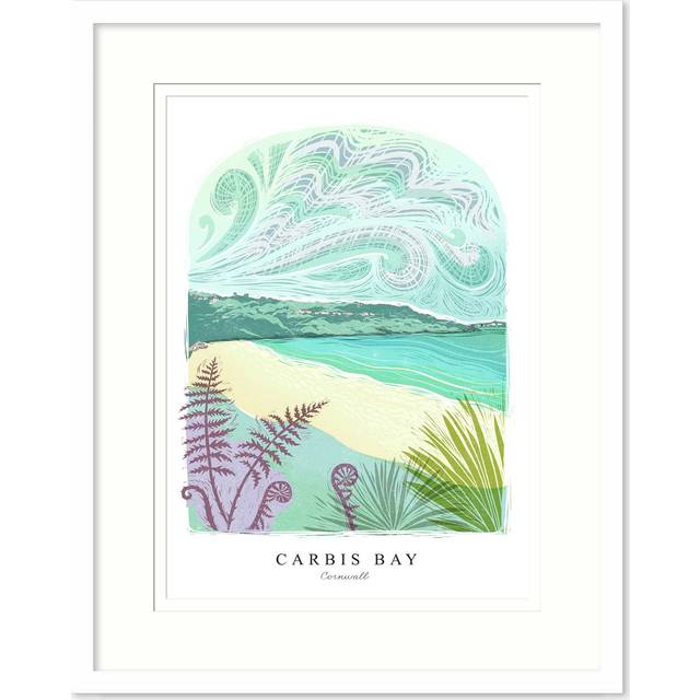 Carbis Bay Lino Large Framed Print