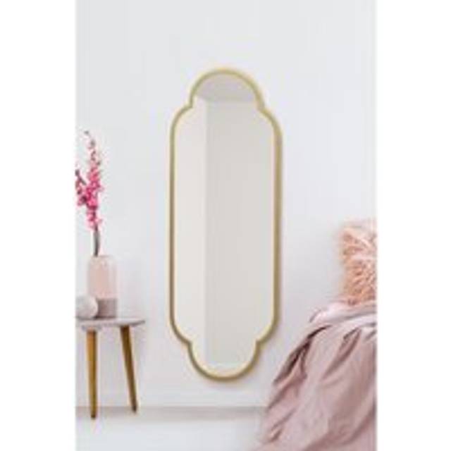 Mirroroutlet Duplici - New Gold Metal Framed Double Arched Oval Wall Mirror 59" X 20" (150Cm X 52Cm), Gold