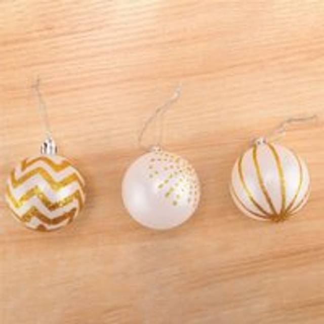 30Pcs Christmas Tree Decor High Qulity White Gold Ball Ornament Bauble Hanging for Home Decorations