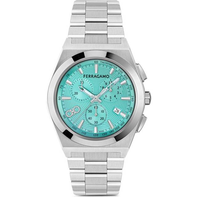 Ferragamo - Vega Upper East Chrono 42mm - men - stainless steel/Sapphire Crystal - One Size - Blue