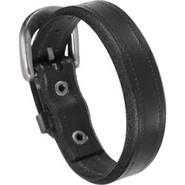 Plain buckle bangle leather bracelets leather snap bracelets, black