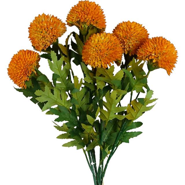 Pack of 6 x 70cm Large Ball Dahlia Artificial Flower Stem Pink