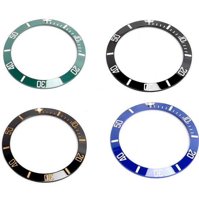 4pcs Ceramic Watch Bezel Insert Wristwatch Bezel Insert Ring Replacement Parts 38mm