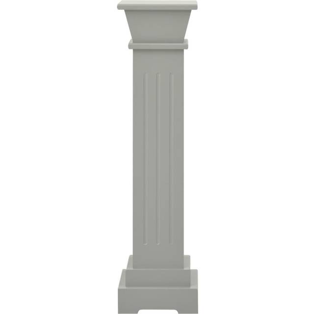 Glormarie Classic Square Pillar Plant Stand Grey 17X17x66 MDF - White (25.98cm H X 17cm D)