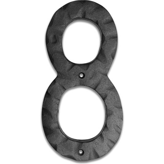 NACH House Numbers for Outside  6 inch Black Address Numbers for House - Number 8 - Rustic Numbers for Outside with Mounting Hardware