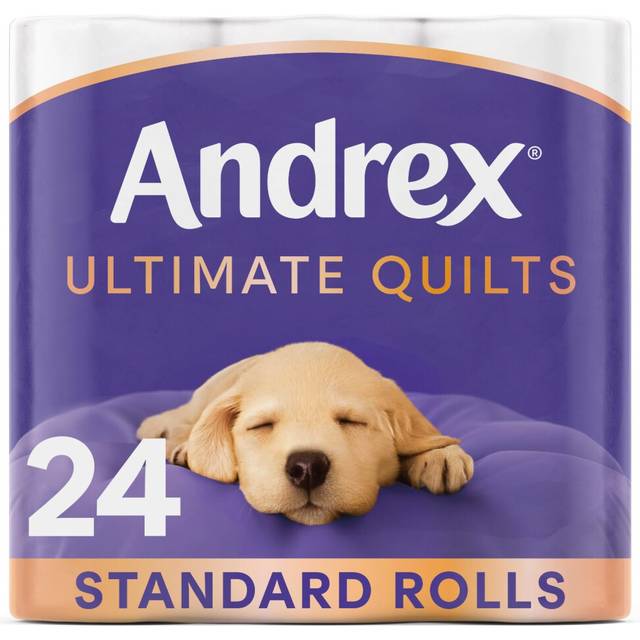 Andrex Ultimate Quilts Toilet Tissue 24 Rolls, Air Pocket Technology for Soft, Thick Sheets - 4 Quilted Toilet Rolls x 6 Packs, FSC Certified