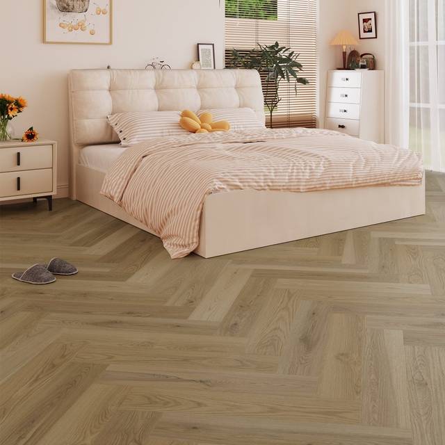Leader-Tec Thorold Oak - Prime Herringbone 5mm Purecoat Rigid Core Vinyl Flooring (123018)