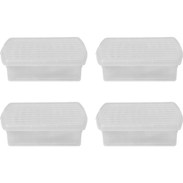 Wham Clip 8.5L Clear Rectangular Storage Box with Lid 4 Pack
