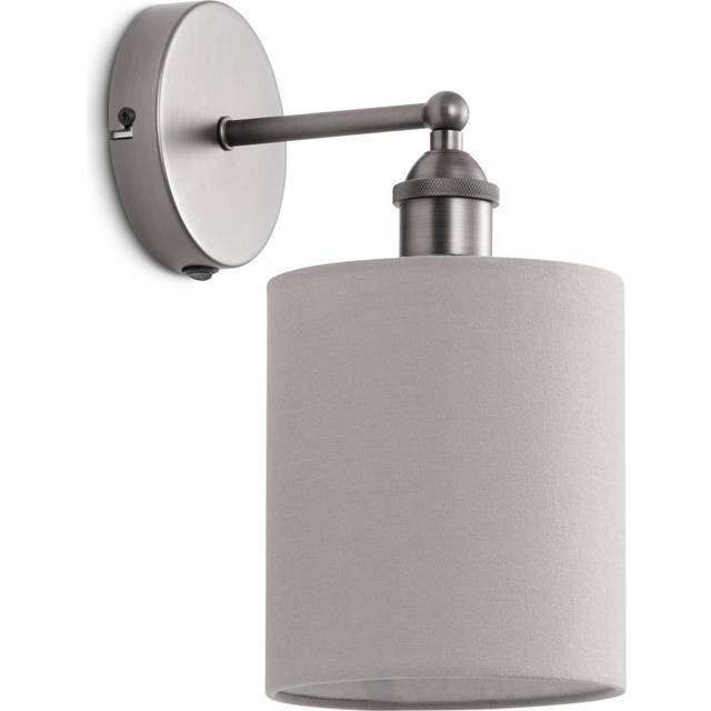 ECHO PEWTER WALL LIGHT GREY HRG#113 SHADE (11755/11082F) - Grey (31cm H X 15.5cm W X 24cm D)