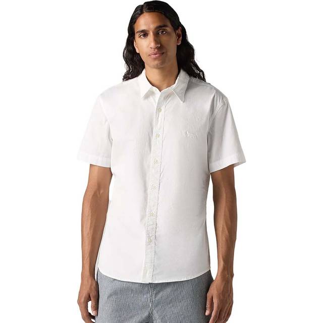 Plain Short Sleeve Shirt - White - M