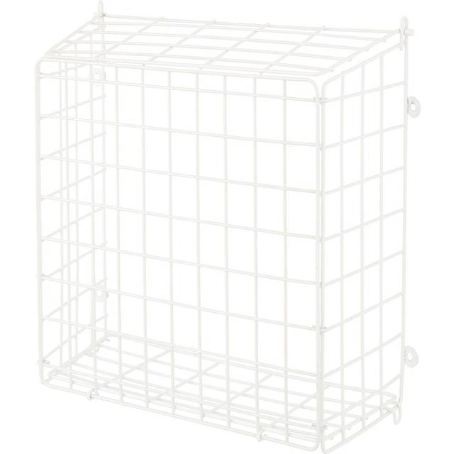 Letter Box Mail Catcher Metal Basket Wooden Doors Only - White