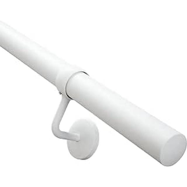 Stair Railing Handrail 3600 Mm | For Indoor Stairs Matt White | Kit Contains 3 Handrails And 4 Handrail Brackets
