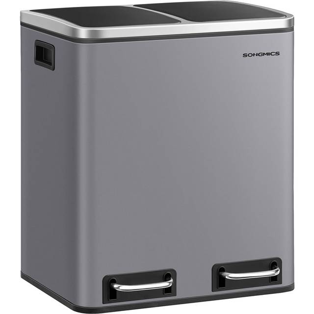 2 x 15L Recycle Rubbish Bin, Slate Grey