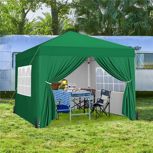 Iron Pop-Up Gazebo - Dark Green (287cm H x 300cm W x 300cm D)