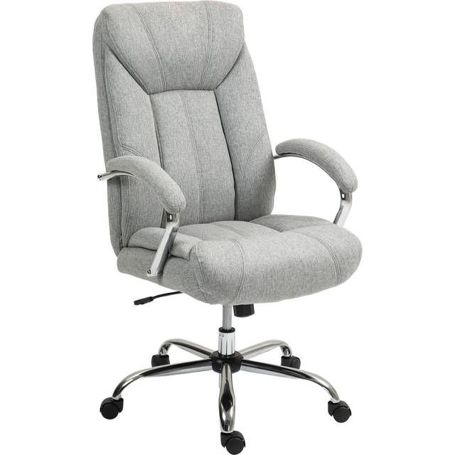 Ergonomisk kontorsstol Hög Rygg Grå Tyg