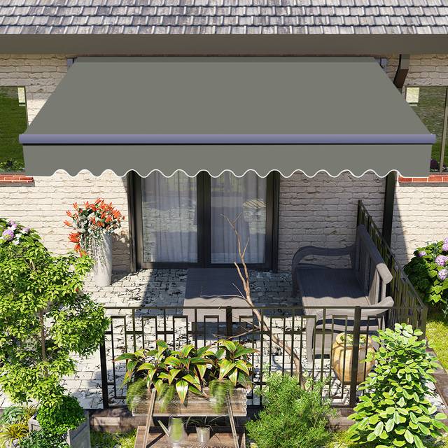 Poquoson 2m W x 1.5m D Retractable Patio Awning - Grey (200cm W X 150cm D)